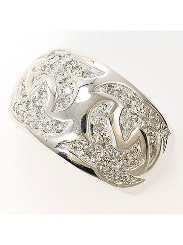 Unbranded 18K (18-karat white gold) ring with a 0.50 ct diamond, includes certificate of authenticity, and weighs 7.3g. (view 1)