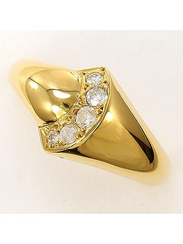 Unbranded 18K (18-karat) Yellow Gold Ring with 0.17ct Diamond, Certificate of Authenticity, Total Weight 4.0g, Jewelry (view 1)