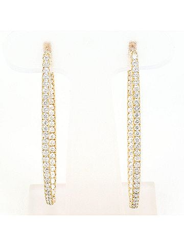 Unbranded 18K (18-karat gold) Pink Gold Earrings with 1.91 ct Diamonds, Certificate of Authenticity, Total Weight 7.3g, Jewelry (view 1)