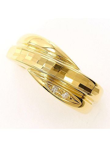 Unbranded 18K (18-karat) Yellow Gold Ring with Diamond (carat mark not specified), Certificate of Authenticity, Total Weight 3.1g, Jewelry (view 1)