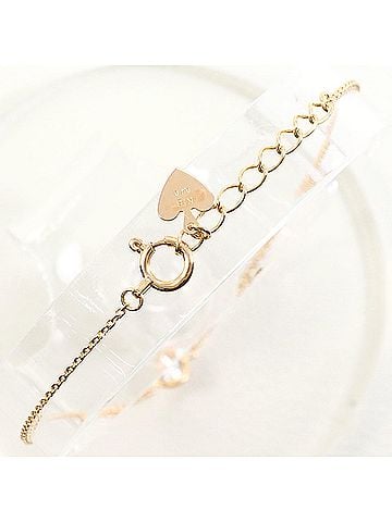 Unbranded 18K (18-karat gold) Pink Gold Bracelet with 0.10ct Diamond, Total Weight 0.8g, 19cm, Jewelry (view 2)