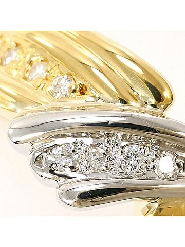 Unbranded PT850 Platinum 18K YG Yellow Gold Ring with 0.06ct Diamond, Certificate of Authenticity, Total Weight 4.2g, Jewelry (view 2)