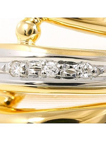 Unbranded PT900 Platinum 18K Yellow Gold Ring with Diamond (carat mark not stamped), Certificate of Authenticity, Total Weight 4.8g, Jewelry (view 2)