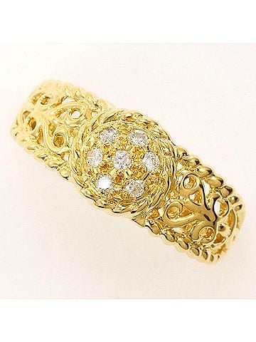 Unbranded 18K (18-karat) Yellow Gold Ring with 0.15ct Diamond, Certificate of Authenticity, Total Weight 4.0g, Jewelry (view 1)