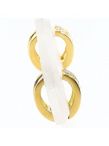 Unbranded 18K (18-karat) Yellow Gold Earrings with 0.09ct Diamonds, Total Weight 2.2g, Jewelry (view 2)