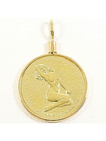 Unbranded 18K (18-karat) Yellow Gold (YG) Pendant Top, Total Weight 8.6g, Jewelry (view 2)