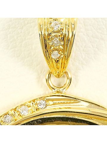 Unbranded K22 22K YG Yellow Gold 18K Pendant Top 1.2 oz Diamond 0.20ct Total Weight 25.7g Jewelry (view 2)