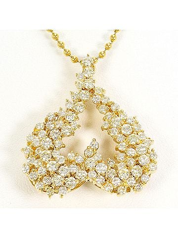 Unbranded 18K (18-karat) Yellow Gold Necklace with 2.08ct Diamonds, Total Weight 11.2g, 41cm Length, Jewelry (view 1)