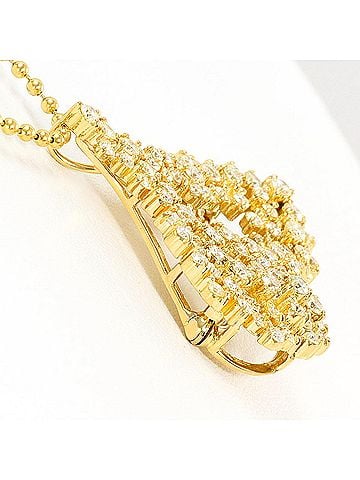 Unbranded 18K (18-karat) Yellow Gold Necklace with 2.08ct Diamonds, Total Weight 11.2g, 41cm Length, Jewelry (view 2)