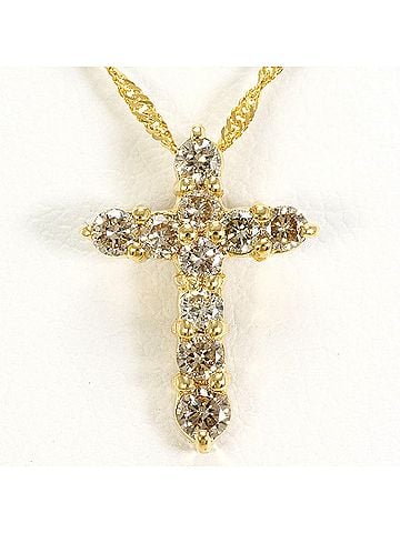 Unbranded 18K (18-karat) Yellow Gold Necklace with 0.30ct Diamond, Total Weight 1.7g, 40cm Length, Jewelry (view 1)