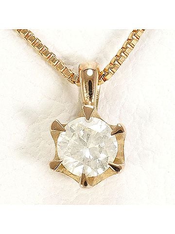 Unbranded 18K (18-karat gold) Pink Gold Necklace with 0.10ct Diamond, Total Weight 1.0g, 40cm Length, Jewelry (view 1)