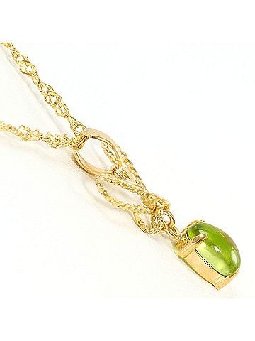 Unbranded 18K (18-karat) Yellow Gold Necklace with Peridot, Total Weight 1.7g, 40cm, Jewelry (view 2)