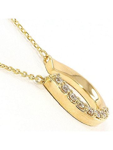 Unbranded 18K (18-karat) Yellow Gold Necklace with Diamond (carat weight not stamped), Total Weight 1.4g, 41cm, Jewelry (view 2)