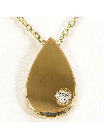 Unbranded 18K (18-karat) Yellow Gold Necklace with Diamond (carat weight not stamped), Total Weight 1.1g, 40cm, Jewelry (view 1)