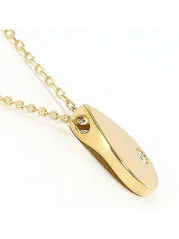 Unbranded 18K (18-karat) Yellow Gold Necklace with Diamond (carat weight not stamped), Total Weight 1.1g, 40cm, Jewelry (view 2)