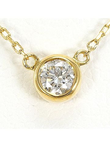 Unbranded 18K (18-karat) Yellow Gold Necklace with 0.10ct Diamond, Total Weight 0.8g, 39cm, Jewelry (view 1)
