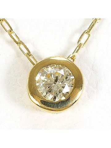 Unbranded 18K (18-karat) Yellow Gold Necklace with 0.09ct Diamond, Total Weight 0.9g, 45cm Length, Jewelry (view 1)