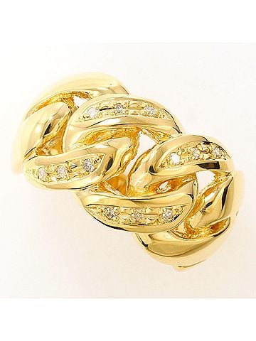 Unbranded 18K (18-karat) Yellow Gold Ring with 0.08ct Diamond, Total Weight 9.8g, Jewelry (view 1)