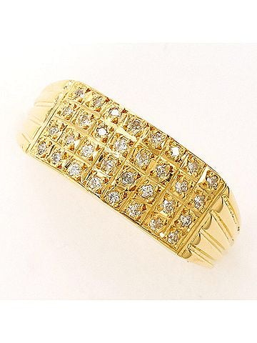 Unbranded 18K (18-karat) Yellow Gold Ring with 0.16ct Diamond, Total Weight 3.3g, Jewelry (view 1)