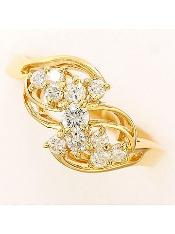 Unbranded 18K (18-karat) Yellow Gold Ring with 0.41ct Diamond, Total Weight 3.2g, Jewelry (view 1)