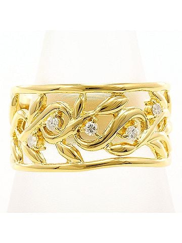 Unbranded 18K (18-karat) Yellow Gold Ring with 0.11ct Diamond, Total Weight 5.7g, Jewelry (view 1)