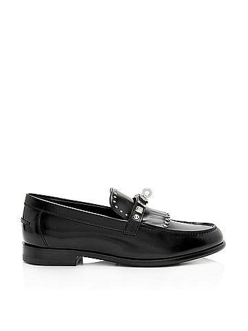 Hermès Hermes Calfskin Studded Fringe Destin Loafers - Size 7 / 37 (view 1)
