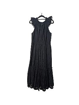 J.Crew Black Eyelet Midi With Pom Pom Trim Casual Dress (view 1)