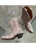Laredo 100% Leather Silver Blue Boots Size 6 1/2 - photo 3