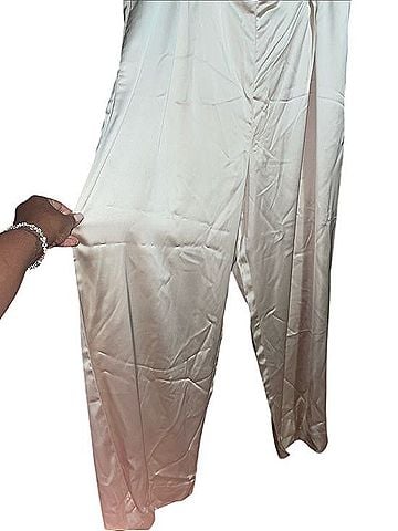 Banana Republic High-Rise Satin Gold Wide-Leg Pants Casual Pants (view 2)