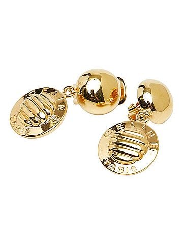 Céline Celine Vintage Triomphe Macadam Earrings, Gold Plated, Women's. (view 1)