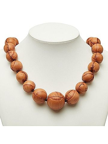 Céline Celine Triomphe Leather Ball Necklace, Brown Leather, Women's CELINE (view 1)