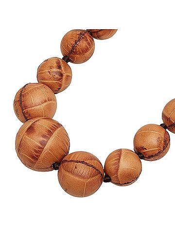 Céline Celine Triomphe Leather Ball Necklace, Brown Leather, Women's CELINE (view 2)