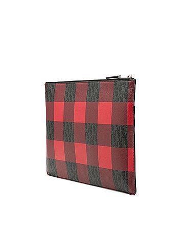 Dior Homme Dior Homme Trotter Check Clutch Bag, Red, Black, Gray Leather, Men's DIOR HOMME (view 2)