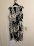 Talbots 98% Cotton 2% Spandex 100% Polyester Floral Black White Cocktail Dress Size 10 - photo 7