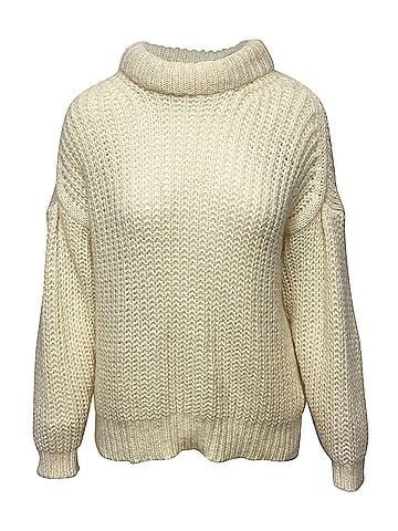 BA&SH Ba&sh Turtleneck Sweater in Cream Wool (view 1)