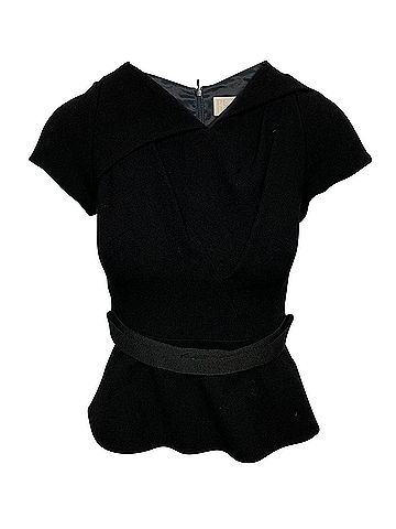 Peter Pilotto Peter Pilotto Peplum Top in Black Wool (view 1)