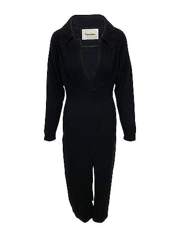 Nanushka Nanushka Long Dress in Black Wool (view 1)