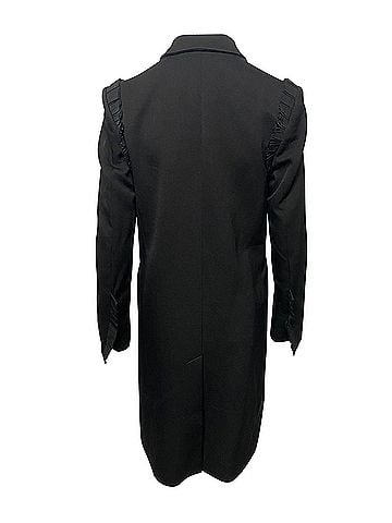 Joseph Joseph Ruffled Coat in Black Wool (view 2)