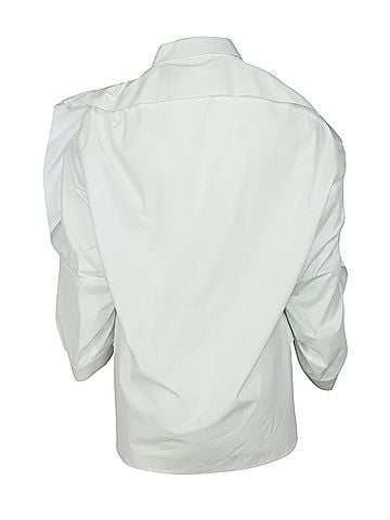 Antonio Berardi Antonio Berardi Oversized Ruffled Ruched Shirt in White Cotton (view 2)