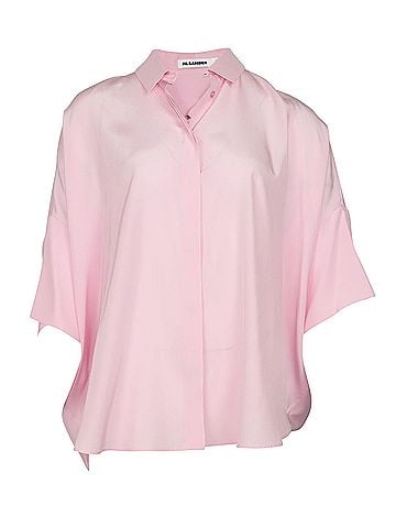 Jil Sander Jil Sander Crepe de Chine Shirt in Pink Silk (view 1)