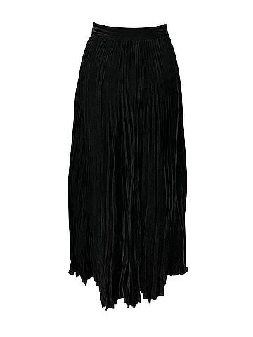 Joseph Joseph Pleated Midi Skirt in Black Cupro (view 2)