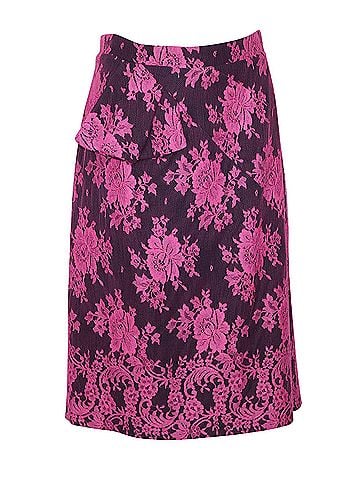 Erdem Erdem Shawna Floral Lace Skirt in Pink Viscose (view 1)