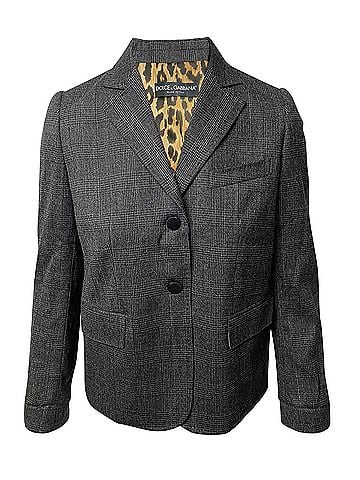 Dolce & Gabbana Dolce & Gabbana Single Breasted Leopard Print Lining Blazer In Grey Wool (view 1)