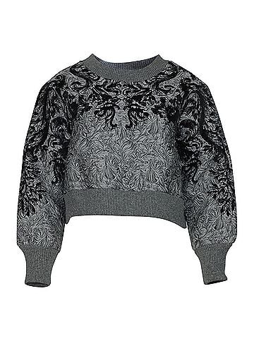 Dolce & Gabbana Dolce & Gabbana Embroidered Crew Neck Sweatshirt in Grey Polyester (view 1)