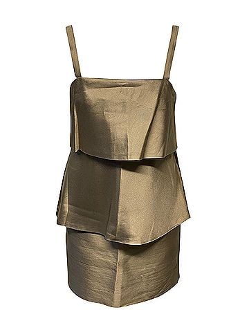 Moschino Moschino Ruffled Dress in Beige Silk (view 1)