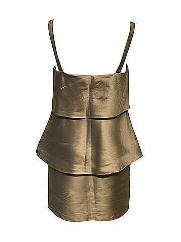 Moschino Moschino Ruffled Dress in Beige Silk (view 2)