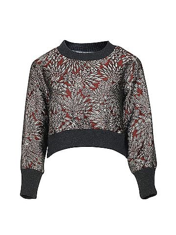 Dolce & Gabbana Dolce & Gabbana Bordeaux Brocade Sweatshirt in Burgundy Polyester (view 1)