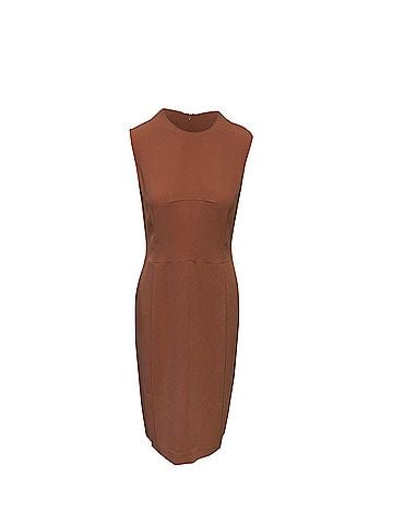 Joseph Joseph Bea Sleeveless Shift Dress in Beige Acetate (view 1)