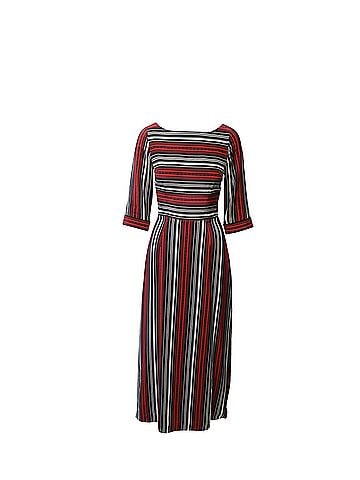 Temperley LONDON Alice By Temperley Striped Maxi Dress in Red Silk (view 1)