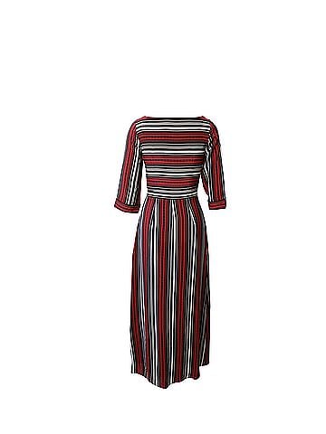 Temperley LONDON Alice By Temperley Striped Maxi Dress in Red Silk (view 2)